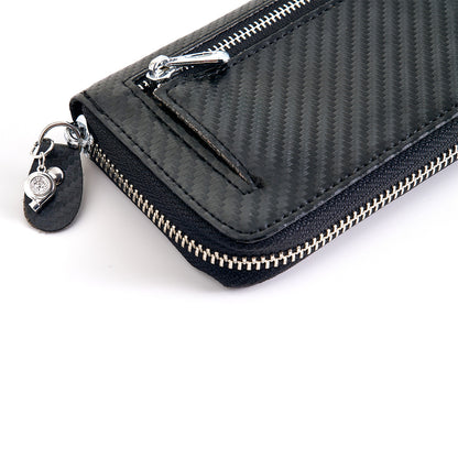 Carbon Fiber Wallet w/ Zipper Pull (Turbo) - Close-up