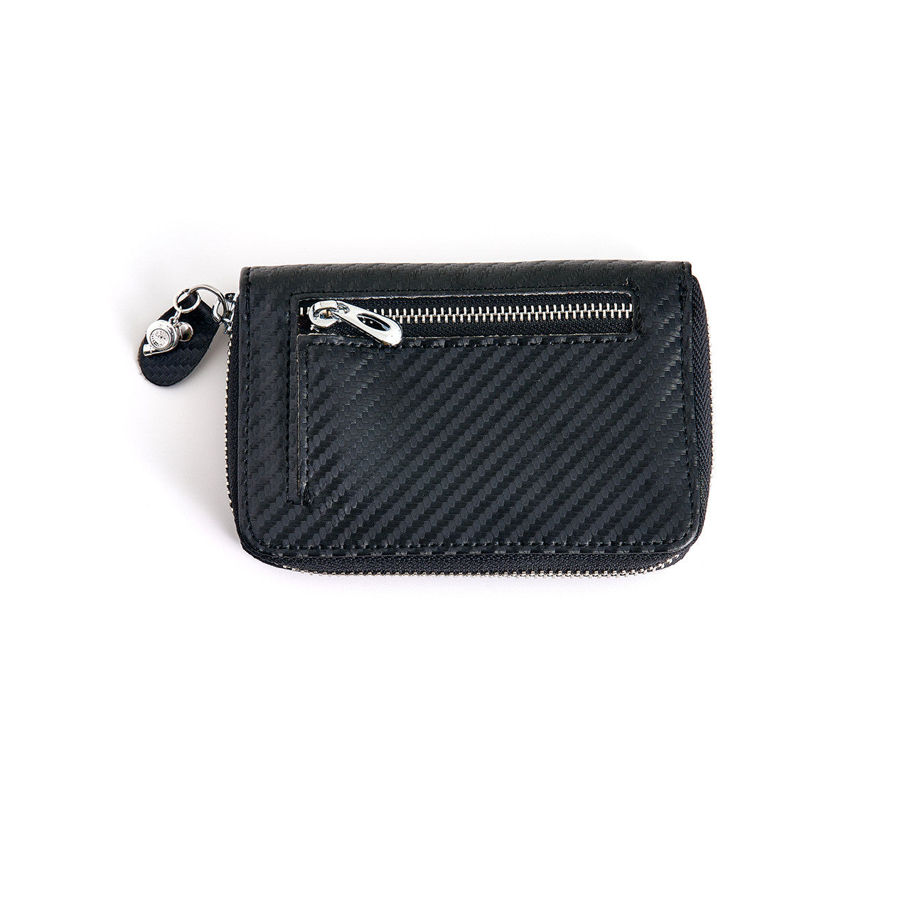 Carbon Fiber Wallet w/ Zipper Pull (Turbo) - Angle