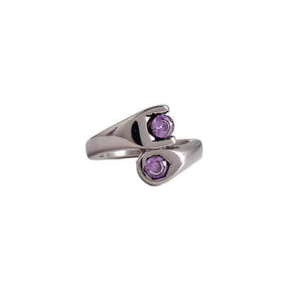 Garage Girls Jewelry Crystal Wrench Rings - Purple