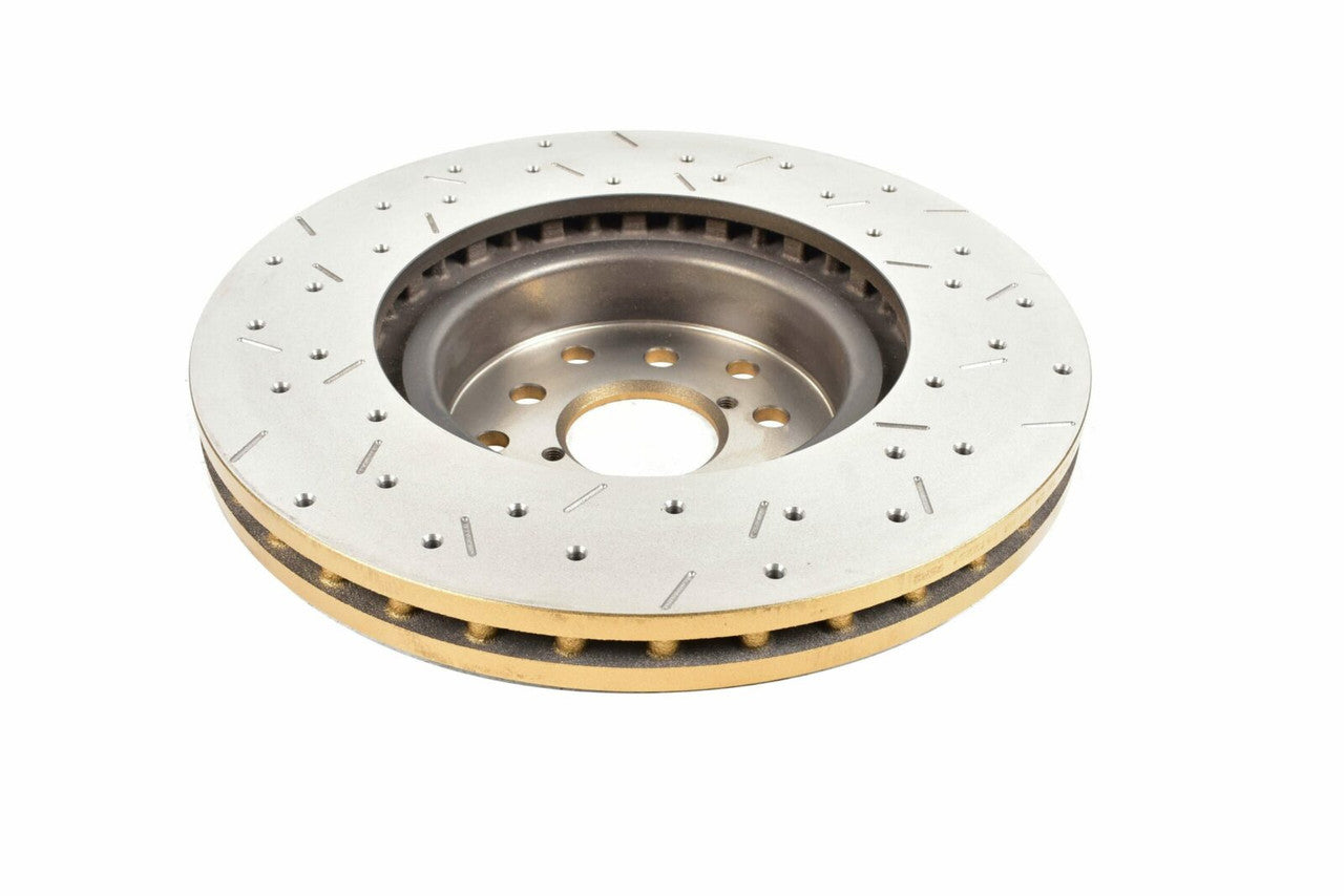 DBA Front 4000 Series XS Gold Drilled & Slotted Brake Rotor For 2005-06 Subaru Legacy GT - Back