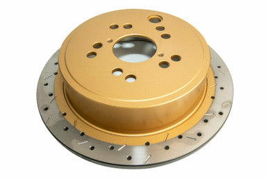DBA Rear 4000 Series XS Gold Drilled & Slotted Brake Rotor For 2008-21 Subaru WRX, 09-13 Forester - DBA42659XS-10