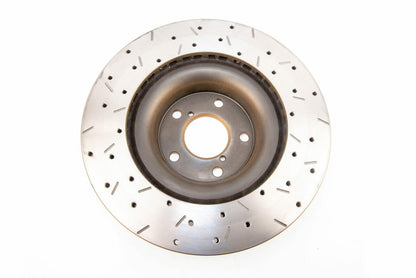 DBA Front 4000 Series XS Gold Drilled & Slotted Brake Rotor For 2006-14 Subaru WRX, 13-25 BRZ - Back