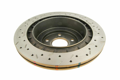 DBA Rear 4000 Series XS Gold Drilled & Slotted Brake Rotor For 2006-07 Subaru WRX, 05-08 LGT - Back