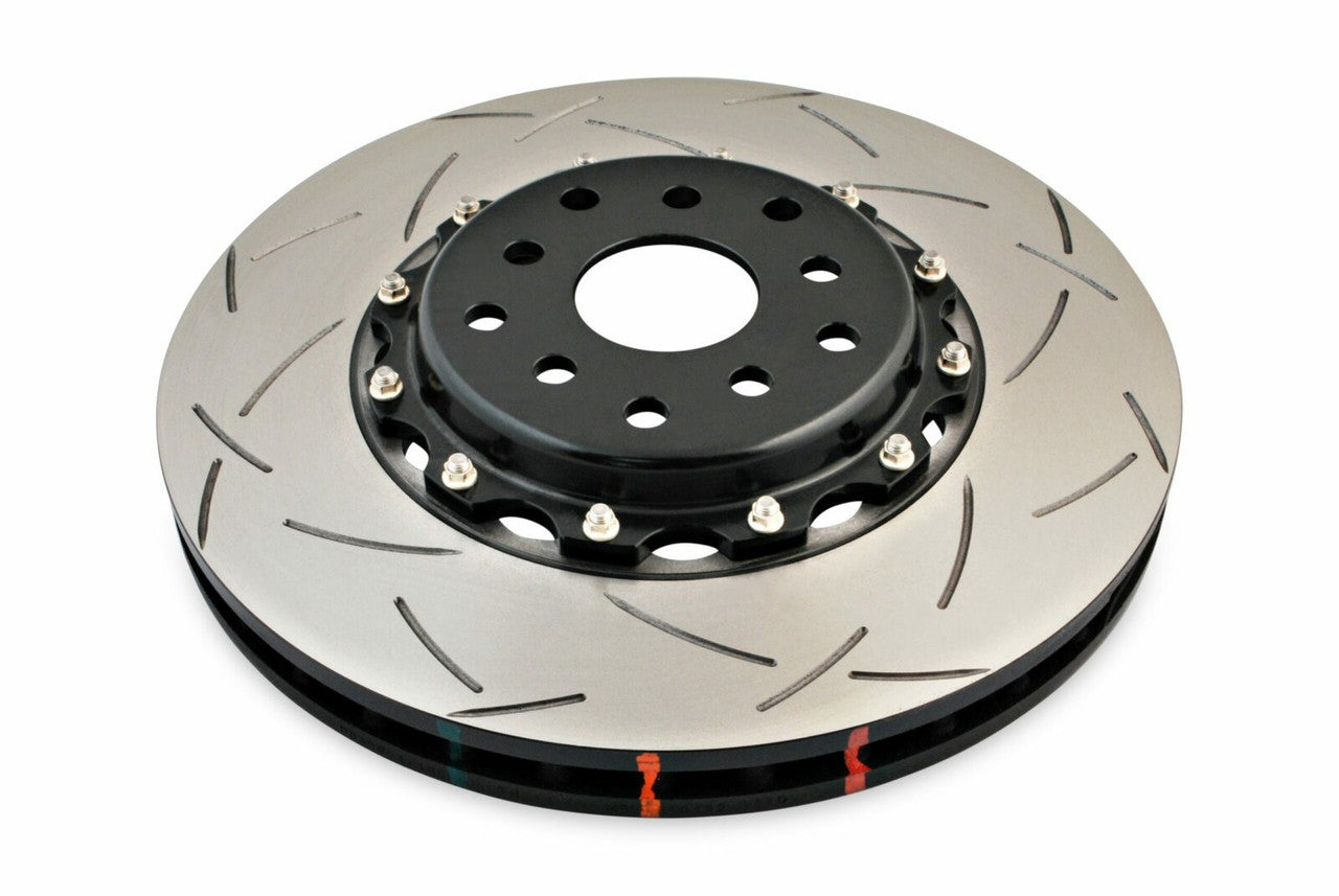 DBA Front 5000 Series XS Drilled & Slotted Brake Rotor w/ Black Hat For 2004-17 Subaru WRX STI, 17-20 BRZ w/ Brembo Kit (Perf Pkg)