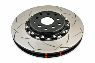DBA Front 5000 Series T3 Slotted Brake Rotor w/ Black Hat For 2004-17 Subaru WRX STI, 17-20 BRZ w/ Brembo Kit (Perf Pkg) - DBA5654BLKS-10