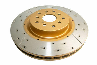 DBA Front Street Series XGold Drilled & Slotted Street Series 10 Hole Rotor For 2004-16 Subaru WRX STI - DBA654X-10