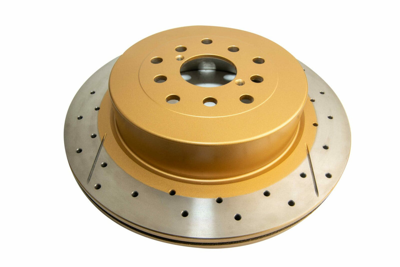 DBA Rear Street Series XGold Drilled & Slotted Brake Rotor For 2007-11 Subaru WRX, 04-07 STI, 03-09 Legacy