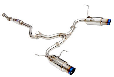 Invidia N1 Dual Cat Back Exhaust with Burnt Titanium Tips for 2008-14 Subaru WRX & STI Sedan - HS11STIGTT