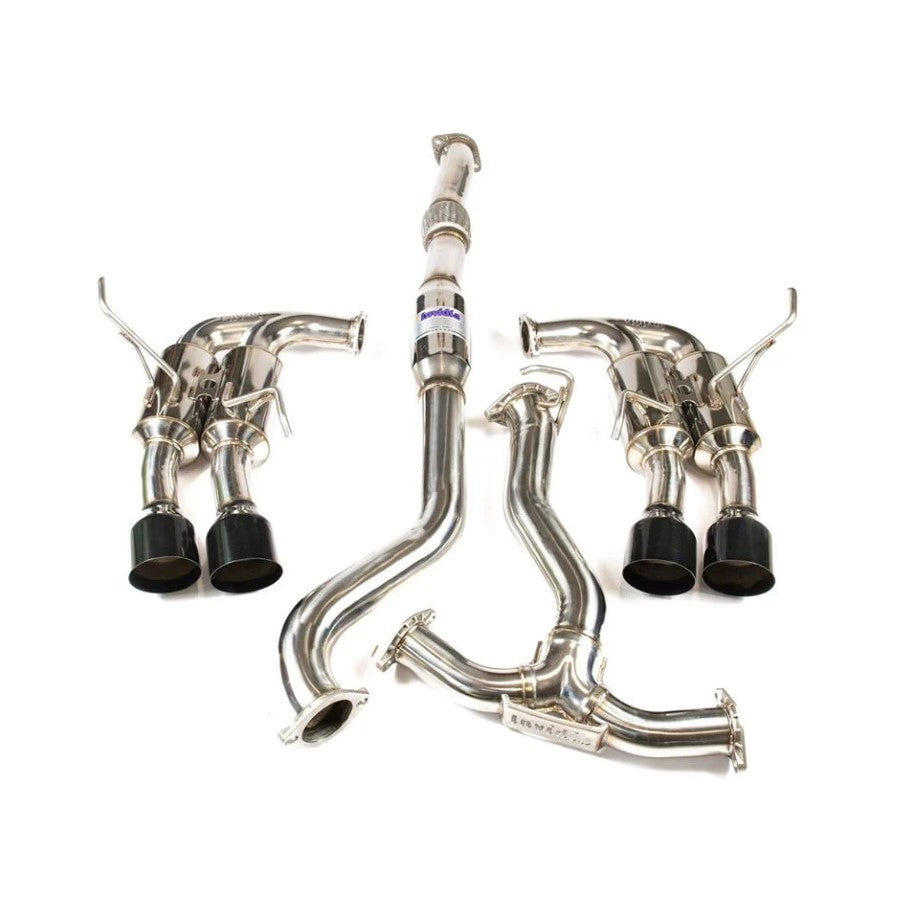 Invidia Gemini / R400 Single Layer Quad Black Tip Cat-Back Exhaust For 2011-21 Subaru WRX & STI - Layout