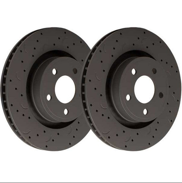 Hawk Talon w/ Solid Rear Rotors Drilled and Slotted Rear Brake Rotor Set
