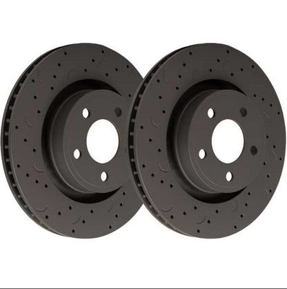 Hawk Talon w/ Solid Rear Rotors Drilled and Slotted Rear Brake Rotor Set