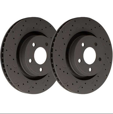 Hawk Talon w/ Solid Rear Rotors Drilled and Slotted Rear Brake Rotor Set For 2013 Subaru BRZ/Scion FR-S- HTC5018