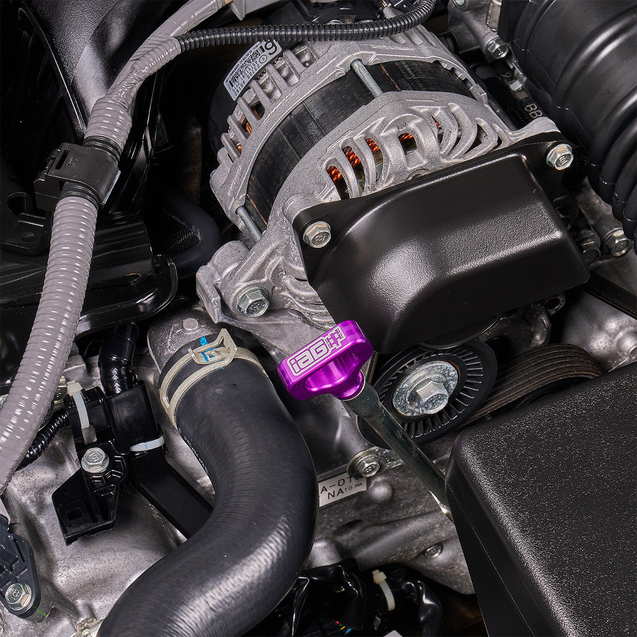 IAG Dipstick With Billet Anodized Handle For 2022+ BRZ 2.4L - Purple Installed