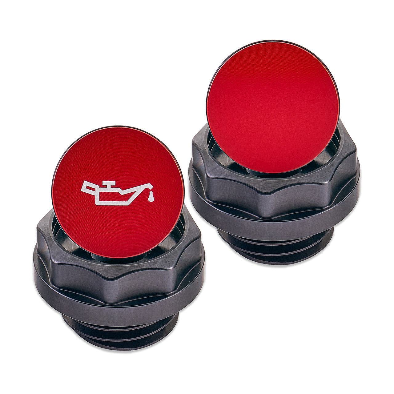IAG Revolve Engine Oil Fill Cap w/ Anodized Color Accent - Cap Red 2