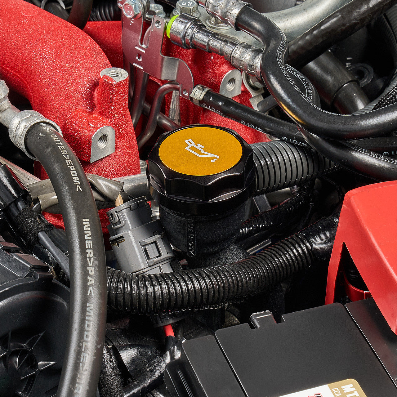 IAG Revolve Engine Oil Fill Cap w/ Anodized Color Accent - Installed 3