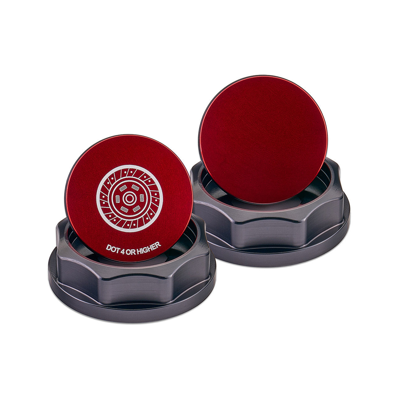IAG Revolve Clutch Fluid Reservoir Cap w/ Anodized Color Accent for WRX STI - Red Inserts