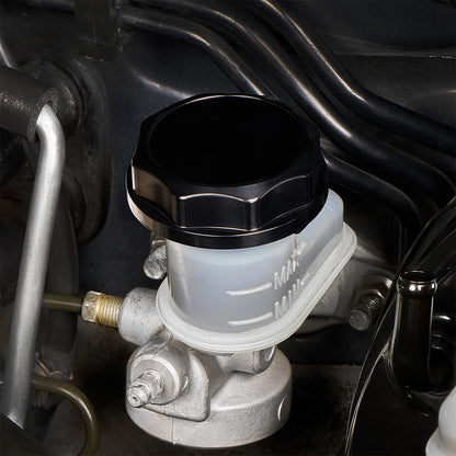 IAG Revolve Clutch Fluid Reservoir Cap w/ Anodized Color Accent for WRX STI - Installed 2