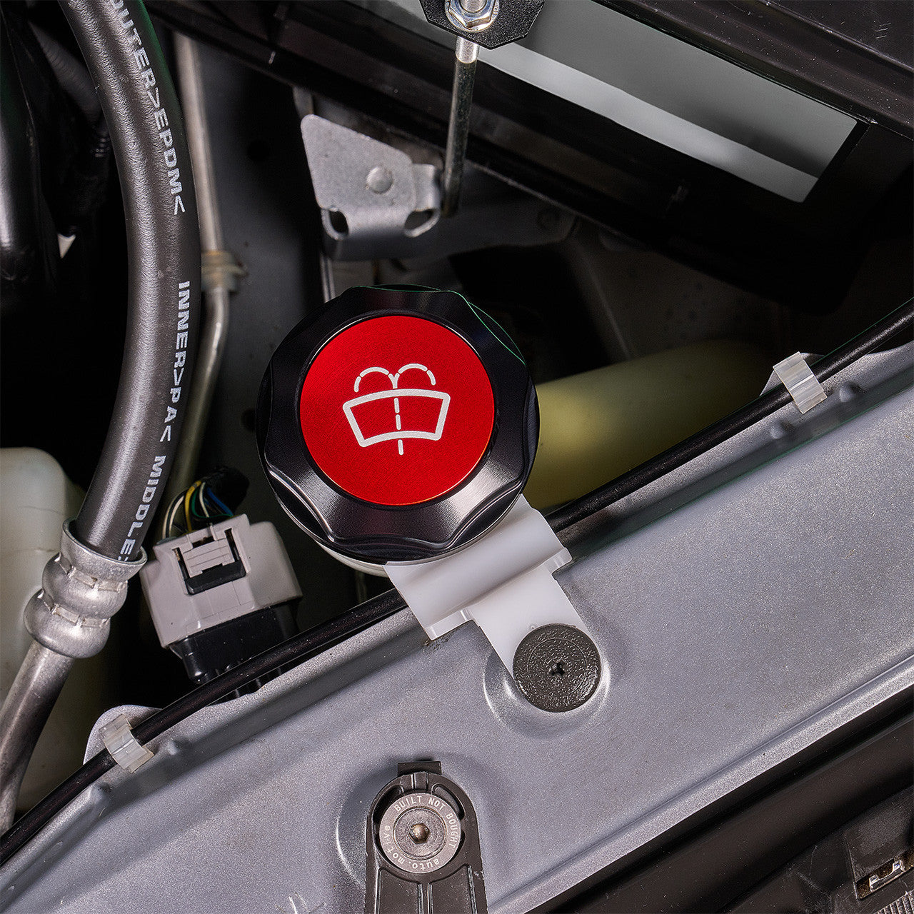 IAG Revolve Washer Fluid Reservoir Cap w/ Anodized Color Accent - Installed