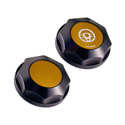 IAG Revolve Power Steering Reservoir Cap w/ Anodized Color Accent for 02-07 WRX, 04-07 STI, 04-08 FXT - Gold