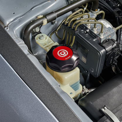 IAG Revolve Power Steering Reservoir Cap w/ Anodized Color Accent - Installed