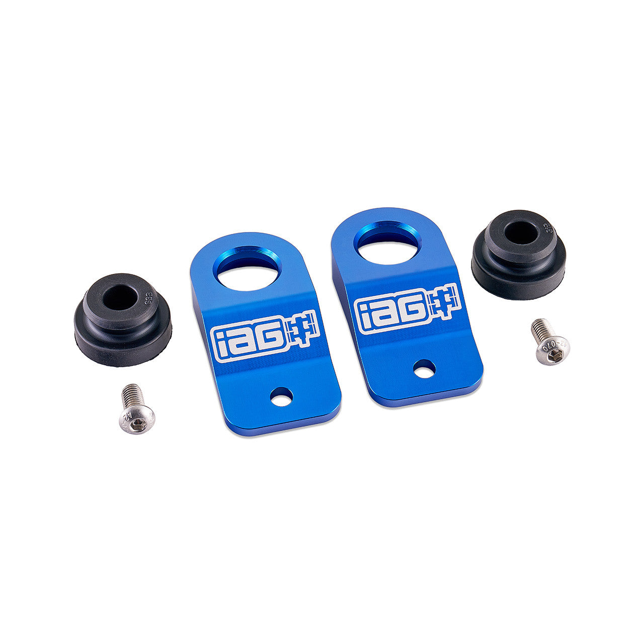 IAG Radiator Stays For 2002-07 Subaru WRX, 04-07 STI, 02-07 Impreza, 02-07 Outback - Blue 2
