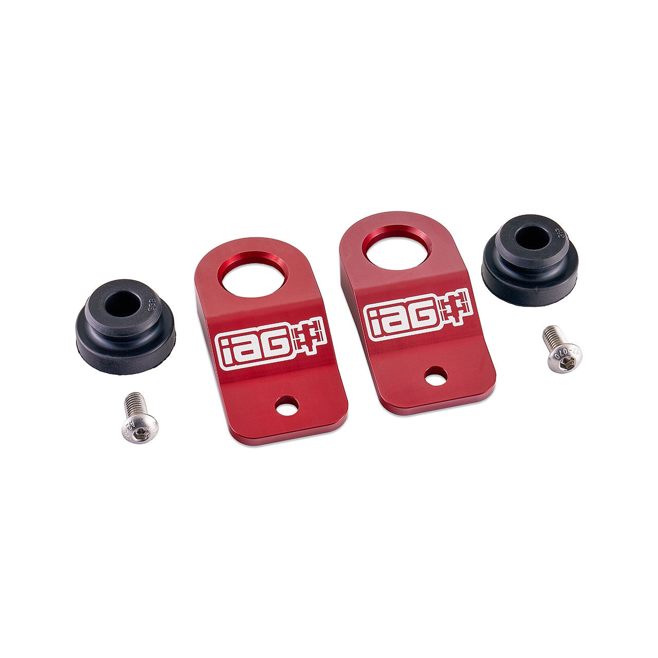 IAG Radiator Stays For 2002-07 Subaru WRX, 04-07 STI, 02-07 Impreza, 02-07 Outback - Red 2