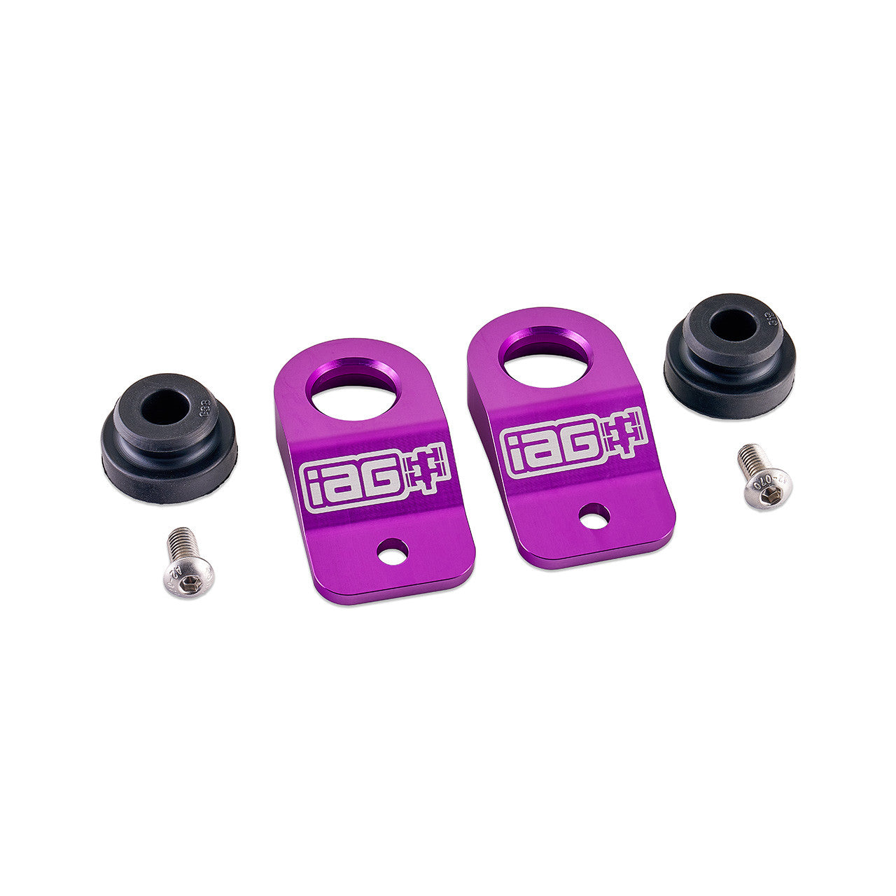 IAG Radiator Stays For 2008-14 Subaru WRX & STI, 08-10 Impreza & Outback - Purple