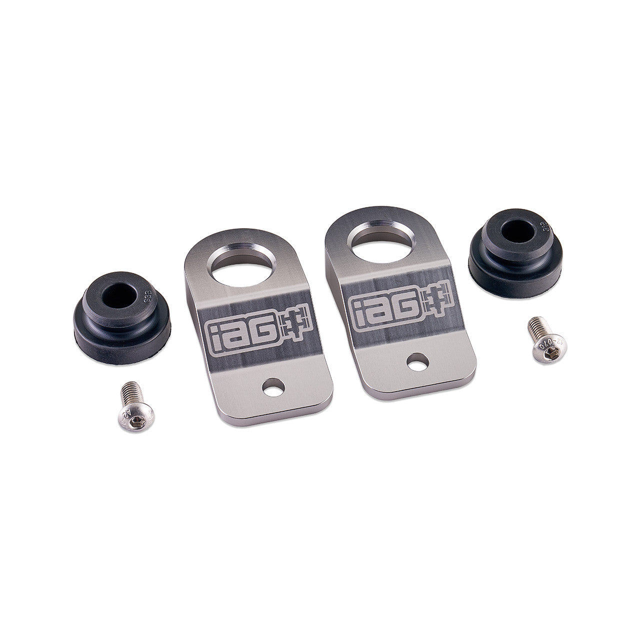 IAG Radiator Stays For 2015-21 Subaru WRX & STI, 12-16 Impreza, 13-17 Crosstrek - Silver