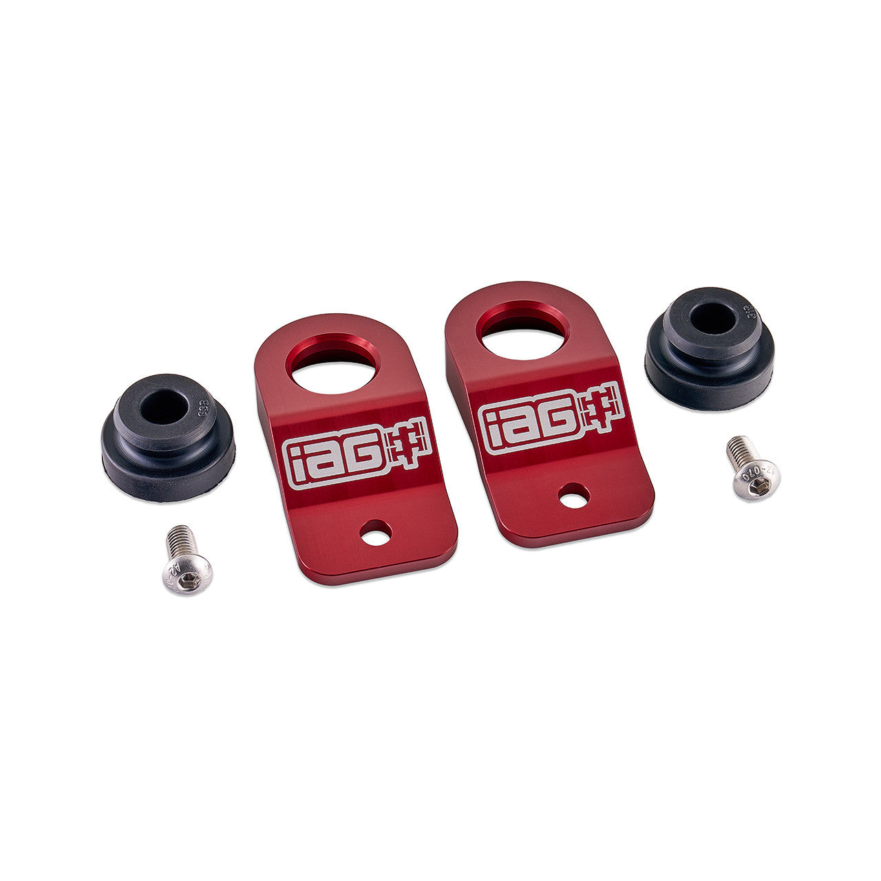 IAG Radiator Stays For 2015-21 Subaru WRX & STI, 12-16 Impreza, 13-17 Crosstrek - Red