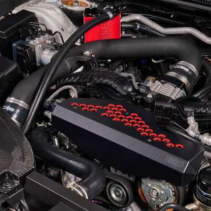 IAG Alternator Cover For 2022-26 WRX - Red Installed Close-up