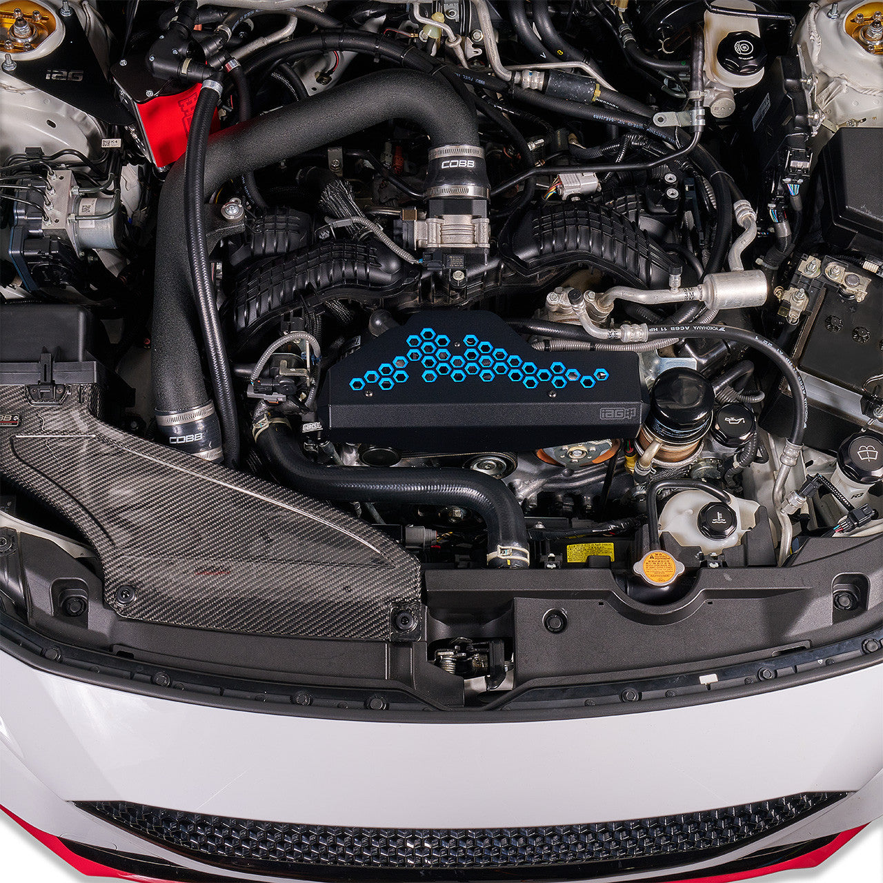 IAG Alternator Cover For 2022-26 WRX - Installed Blue