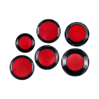 IAG Revolve Engine Bay Dress-Up Cap Kit for 02-07 WRX, 04-07 STI, 04-08 FXT - Red Back