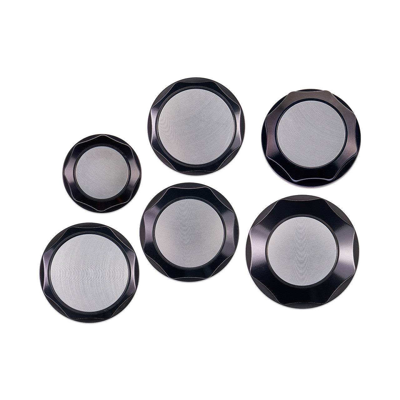 IAG Revolve Engine Bay Dress-Up Cap Kit for 02-07 WRX, 04-07 STI, 04-08 FXT - Silver Back Set