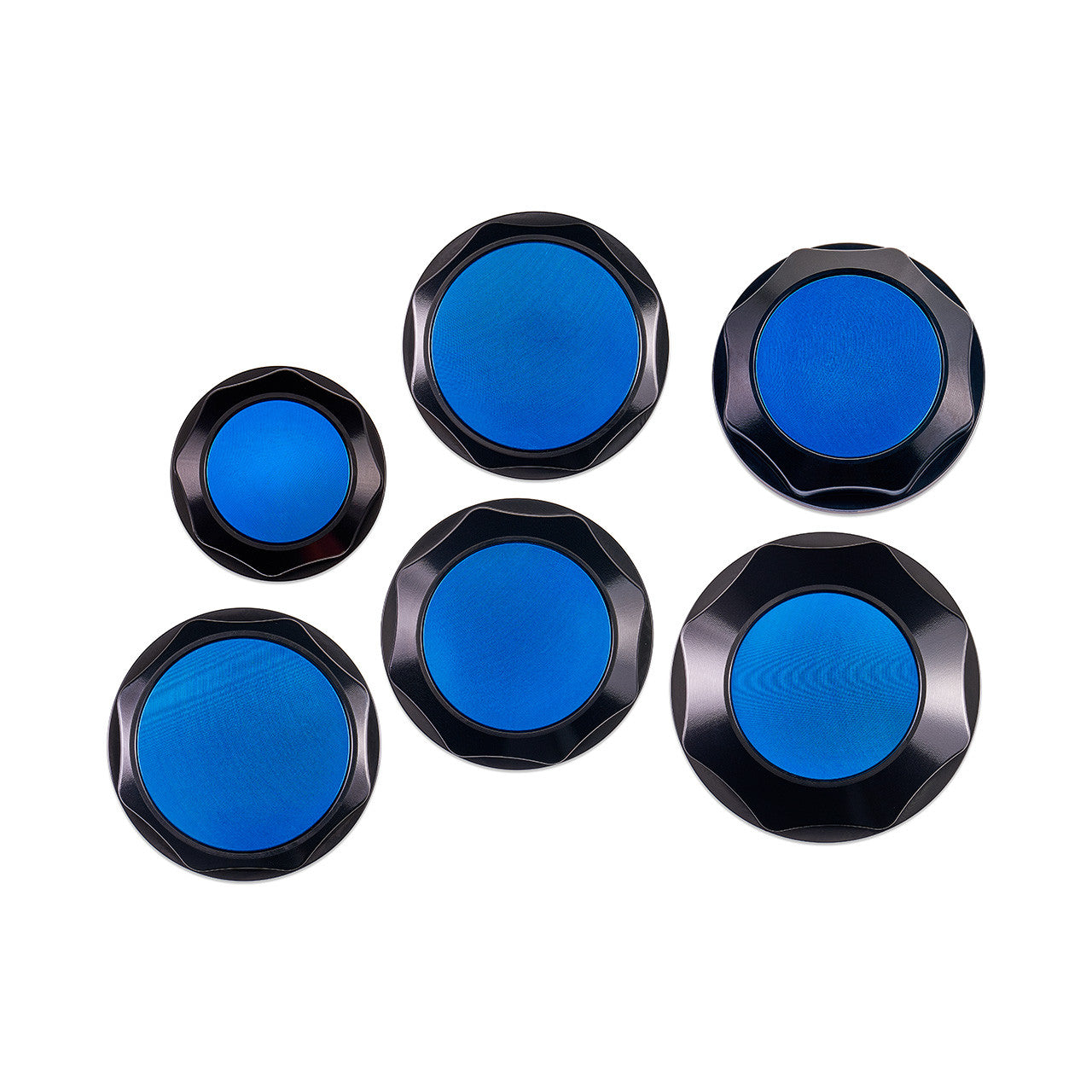 IAG Revolve Engine Bay Dress-Up Cap Kit for 02-07 WRX, 04-07 STI, 04-08 FXT - Blue Back Set