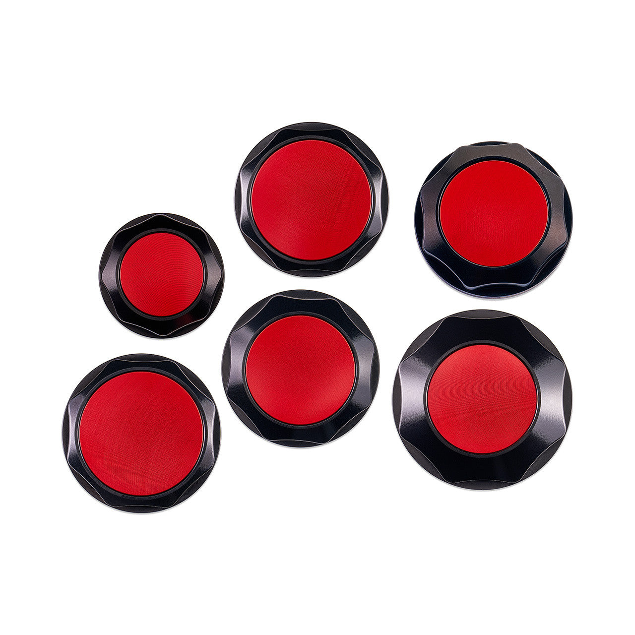 IAG Revolve Engine Bay Dress-Up Cap Kit for 08-14 WRX / STI, 05-09 LGT - Red Set Back