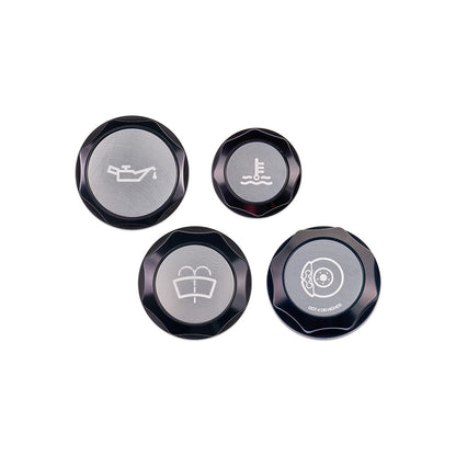 IAG Revolve Engine Bay Dress-Up Cap Kit for 15-21 WRX - Silver Set Front