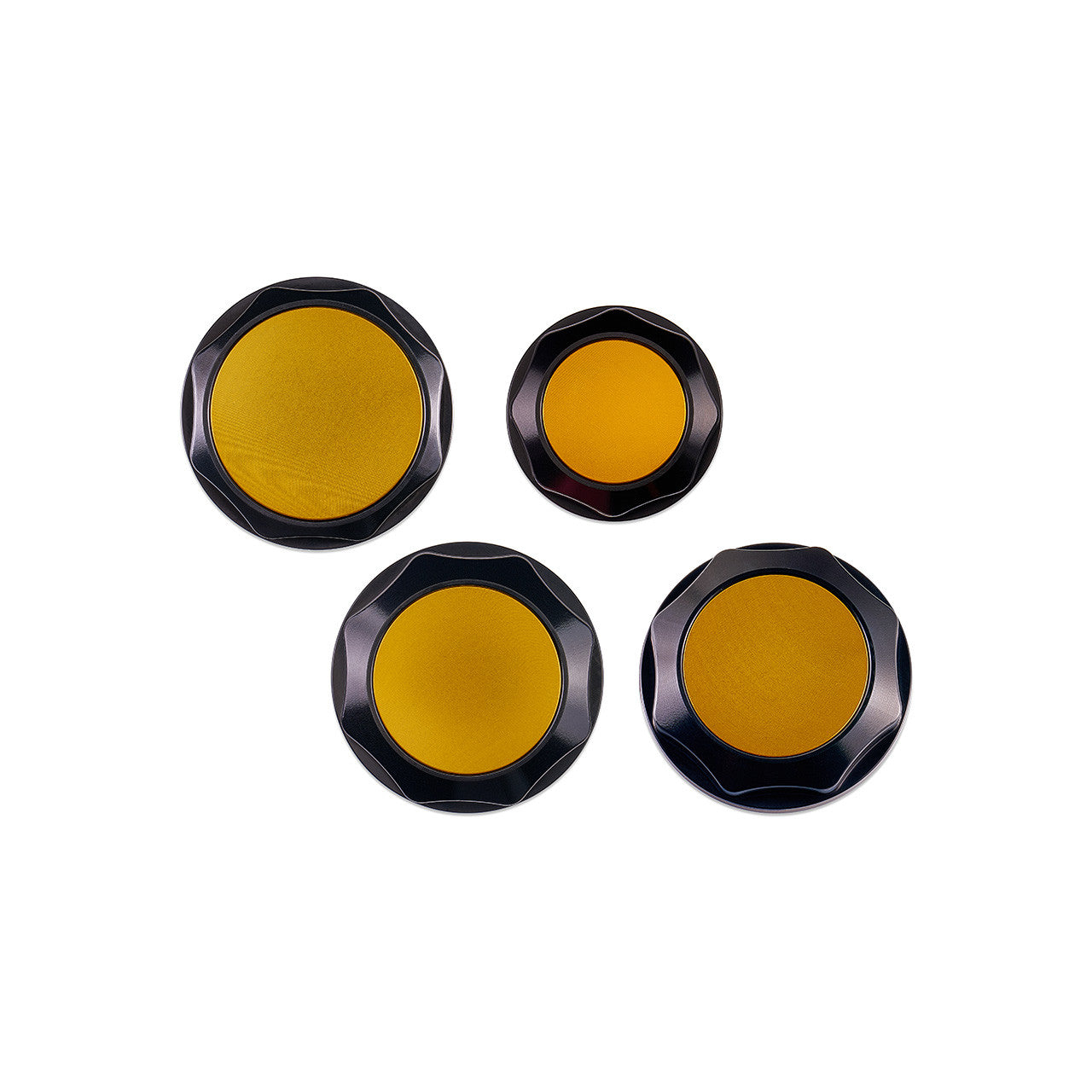IAG Revolve Engine Bay Dress-Up Cap Kit for 15-21 WRX - Gold Set Back