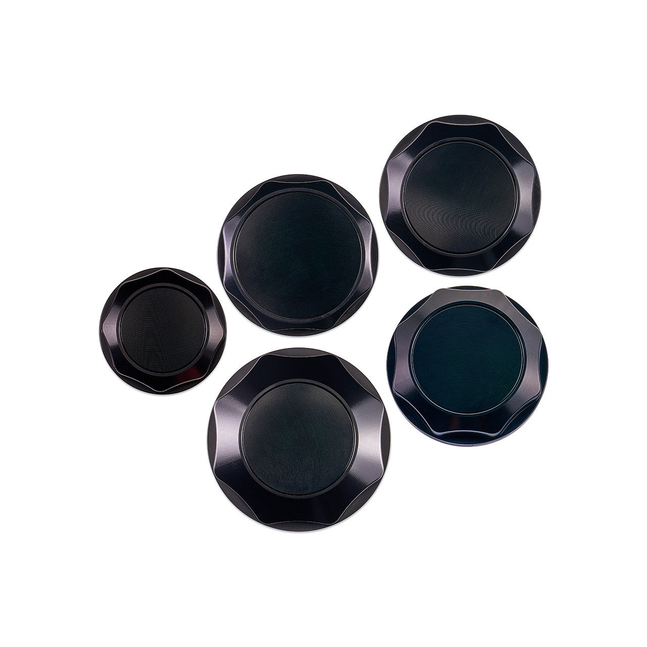 IAG Revolve Engine Bay Dress-Up Cap Kit for 15-21 STI - Black Set Back