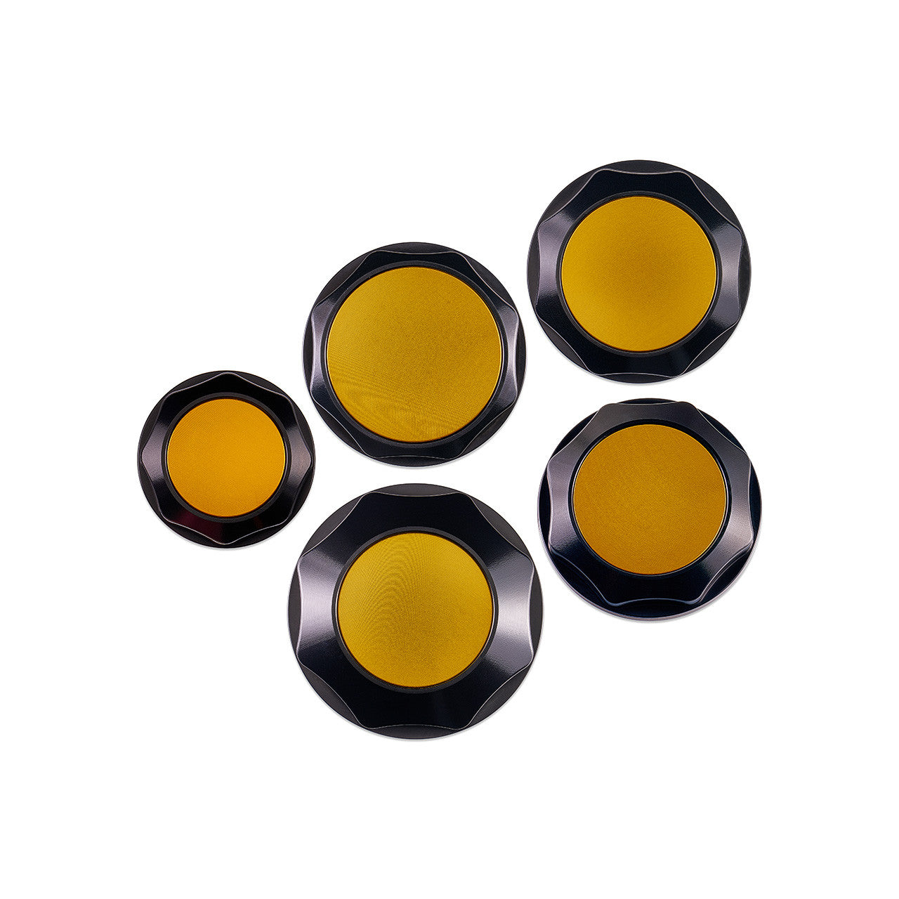 IAG Revolve Engine Bay Dress-Up Cap Kit for 15-21 STI - Gold Set Back