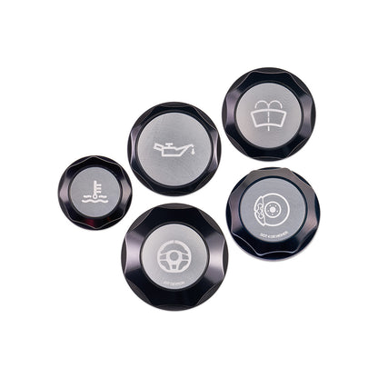 IAG Revolve Engine Bay Dress-Up Cap Kit for 15-21 STI - Silver Set Front