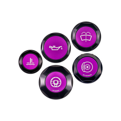 IAG Revolve Engine Bay Dress-Up Cap Kit for 15-21 STI - Purple Set Front