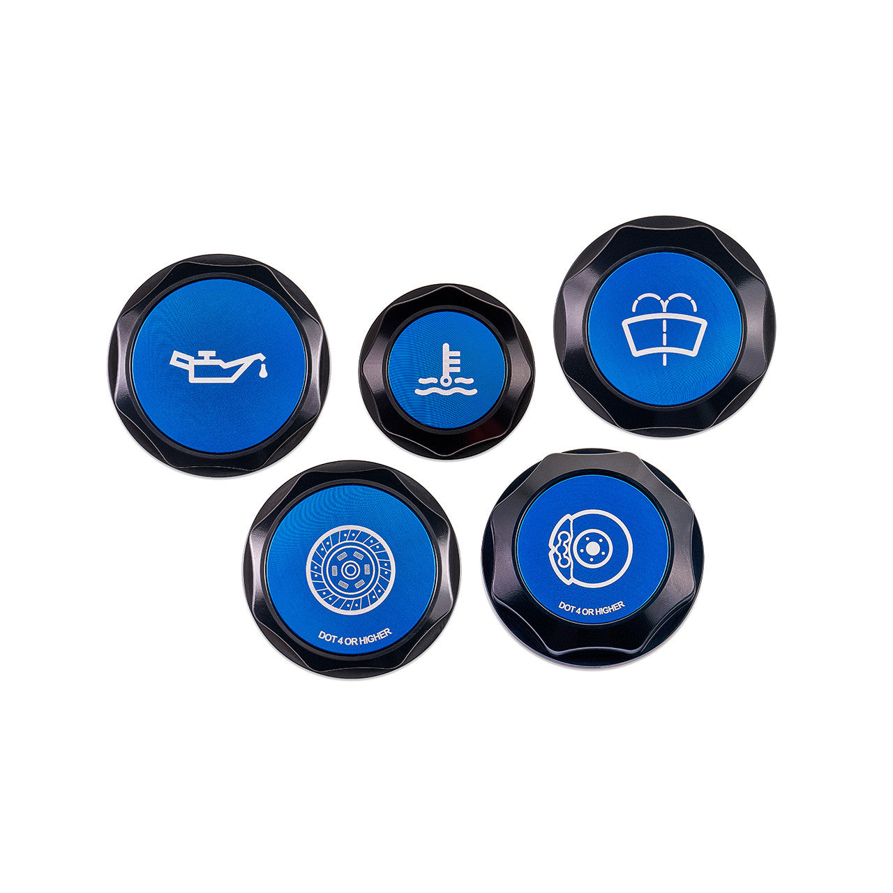 IAG Revolve Engine Bay Dress-Up Cap Kit for 13-24 BRZ - Blue Set Front