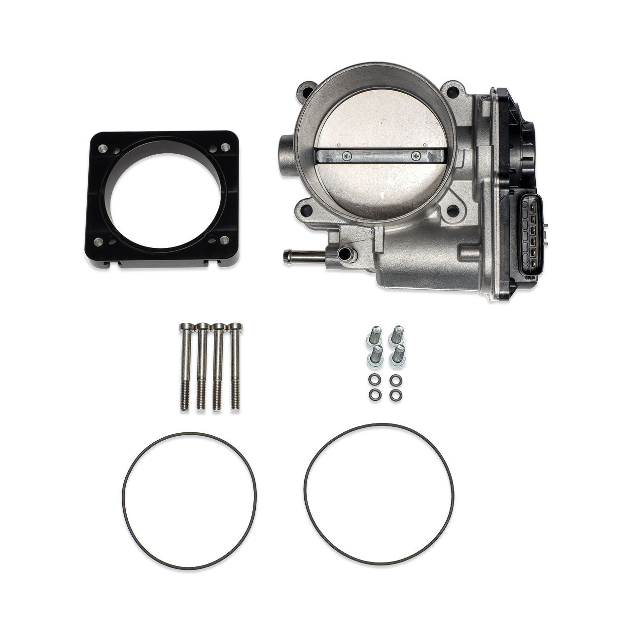IAG Big Bore 76mm Throttle Body & Black Anodized Adapter Package for Subaru STI Process West Intake Manifolds