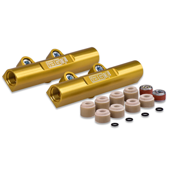 IAG V3 Top Feed Fuel Rails For 2002-14 Subaru WRX, 07-21 STI, 08-12 LGT, 06-13 FXT (Gold Finish)