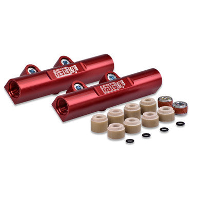 IAG Blemished V3 Top Feed Fuel Rails 02-14 Subaru WRX, 07-21 STI, 08-12 LGT, 06-13 FXT (Red Finish / Condition B10)