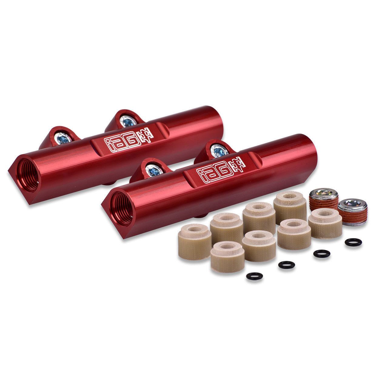 IAG Red Fuel Rails for 2008-14 WRX, 2008-21 STI