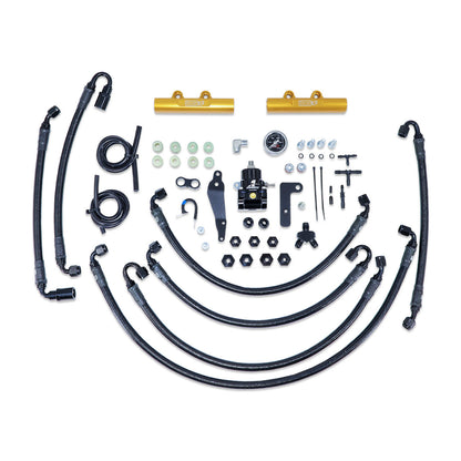 IAG PTFE Flex Fuel System Kit w/ Aeromotive FPR, IAG Fuel Rails for 08-14 WRX, 08-21 STI