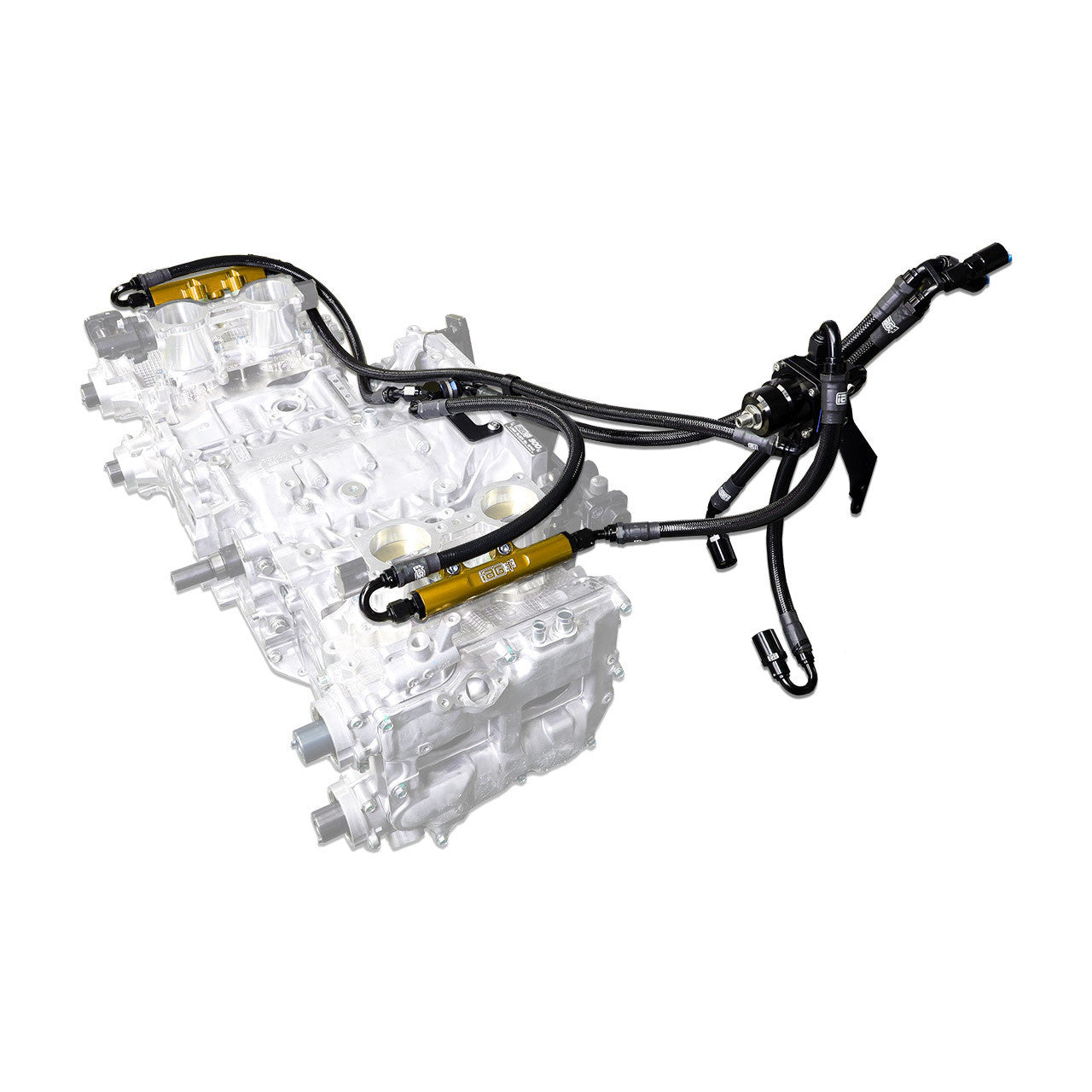 IAG PTFE Flex Fuel System Kit w/ Aeromotive FPR, IAG Fuel Rails - Installed