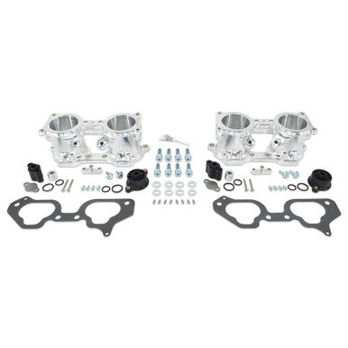 IAG Blemished V3 Top Feed TGV Housings with Butterfly Pass Thru for 08-14 WRX, 07+ STI (Silver / Condition B09)