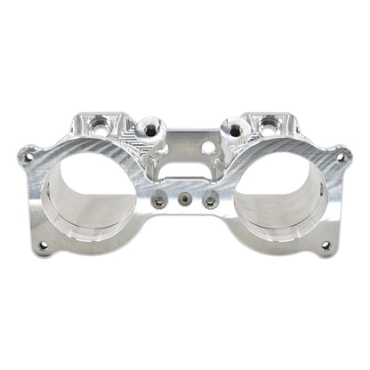 IAG V3 Subaru WRX STI Top Feed TGV Housings with Butterfly Pass Thru - Silver Finish 1